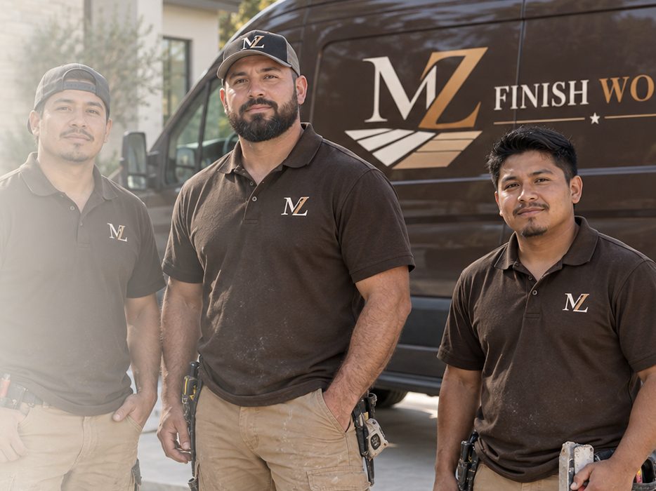 The MZ Finish Work crew next to the company van